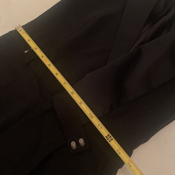 Ralph Lauren Tuxedo Jumpsuit Black Wool Long Sleeve 0 Straight Leg Silk Lapels - Picture 5 of 12